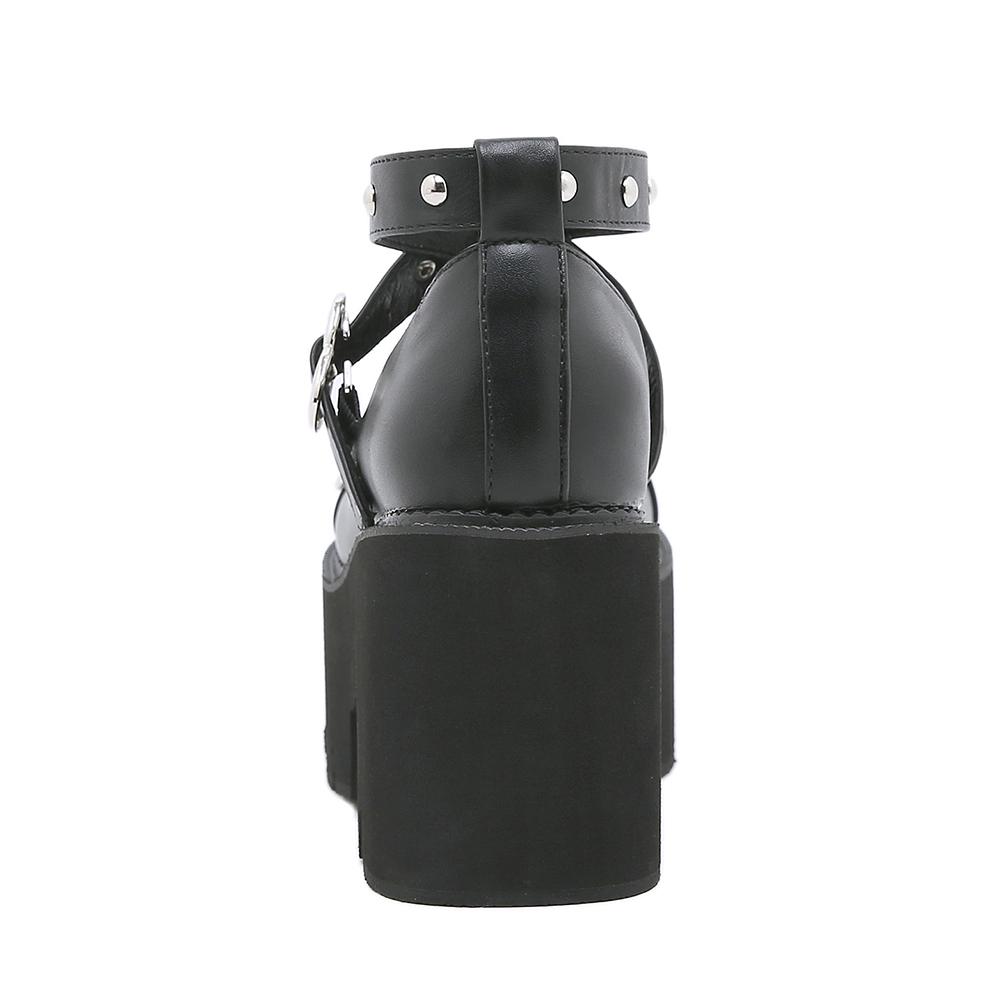 Gdgydh Женская обувь Мэри Джейн в готическом стиле на платформе, на массивном каблуке с круглой головкой, с перекрестной повязкой и пряжкой в ​​форме сердца, кавайная обувь для косплея