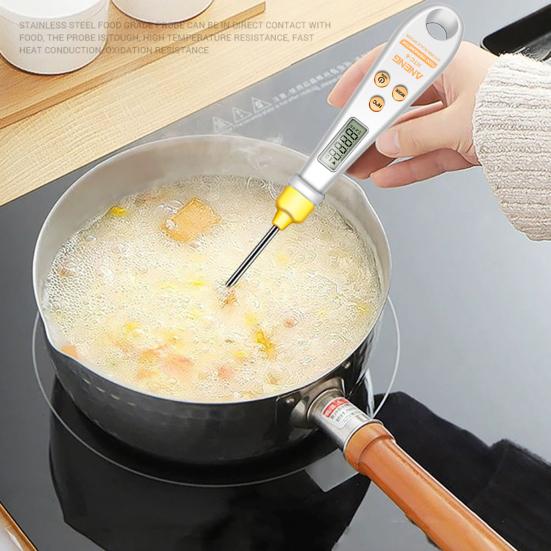 1 комплект 2-в-1 многофункциональные весы-ложки с ЖК-дисплеем, точный зонд из нержавеющей стали, измерительные весы для твердых жидких ингредиентов, термометр для кухни