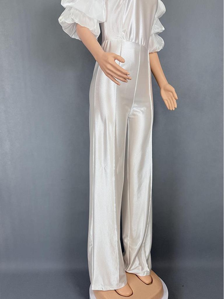 Женский комбинезон с одним плечом и многослойным рукавом, вечернее платье 5813