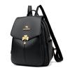 Large Capacity Backpack Women's Travel Backpack Soft Leather Lightweight School Bag