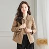 Lightweight Cotton Jacket for Women In Winter, New Small and Short Down Cotton Jacket with Diamond Grid Small Cotton Jacket for Warmth Jacket