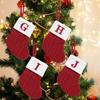 Christmas Stockings with Initials Small Embroidered Letter Knit Stocking Decorations for Family Holiday Tree Fireplace