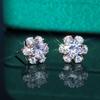 New Simple Design Flower Shaped Women Stud Earrings Brilliant Cubic Zirconia Elegant Accessories Versatile Timeless Earrings