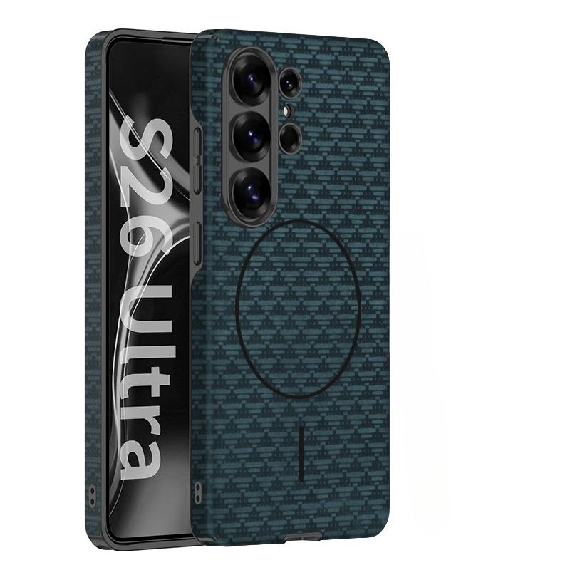 Гальванизированный кожаный чехол для телефона Samsung Galaxy S26 Ultra S26Ultra для беспроводной зарядки Magsafe Магнитная защитная крышка