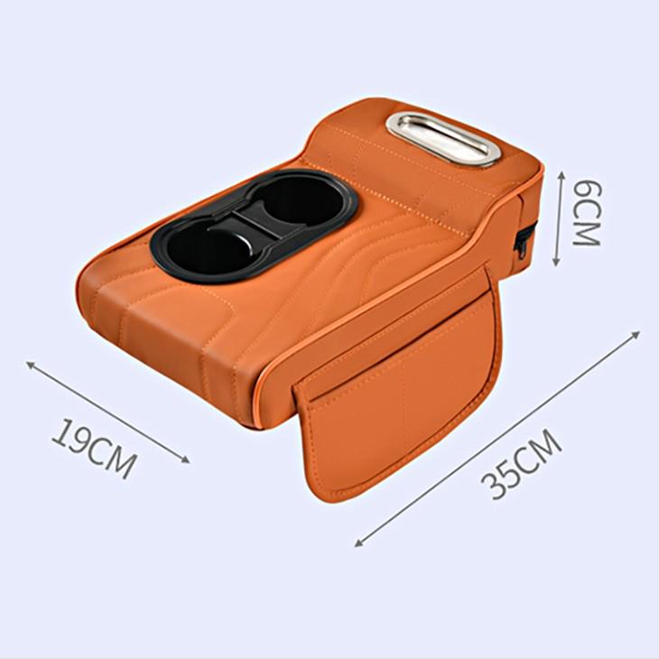 Чехол на подлокотник автомобиля из высококачественной кожи 2025 года с подставкой и двумя подстаканниками.