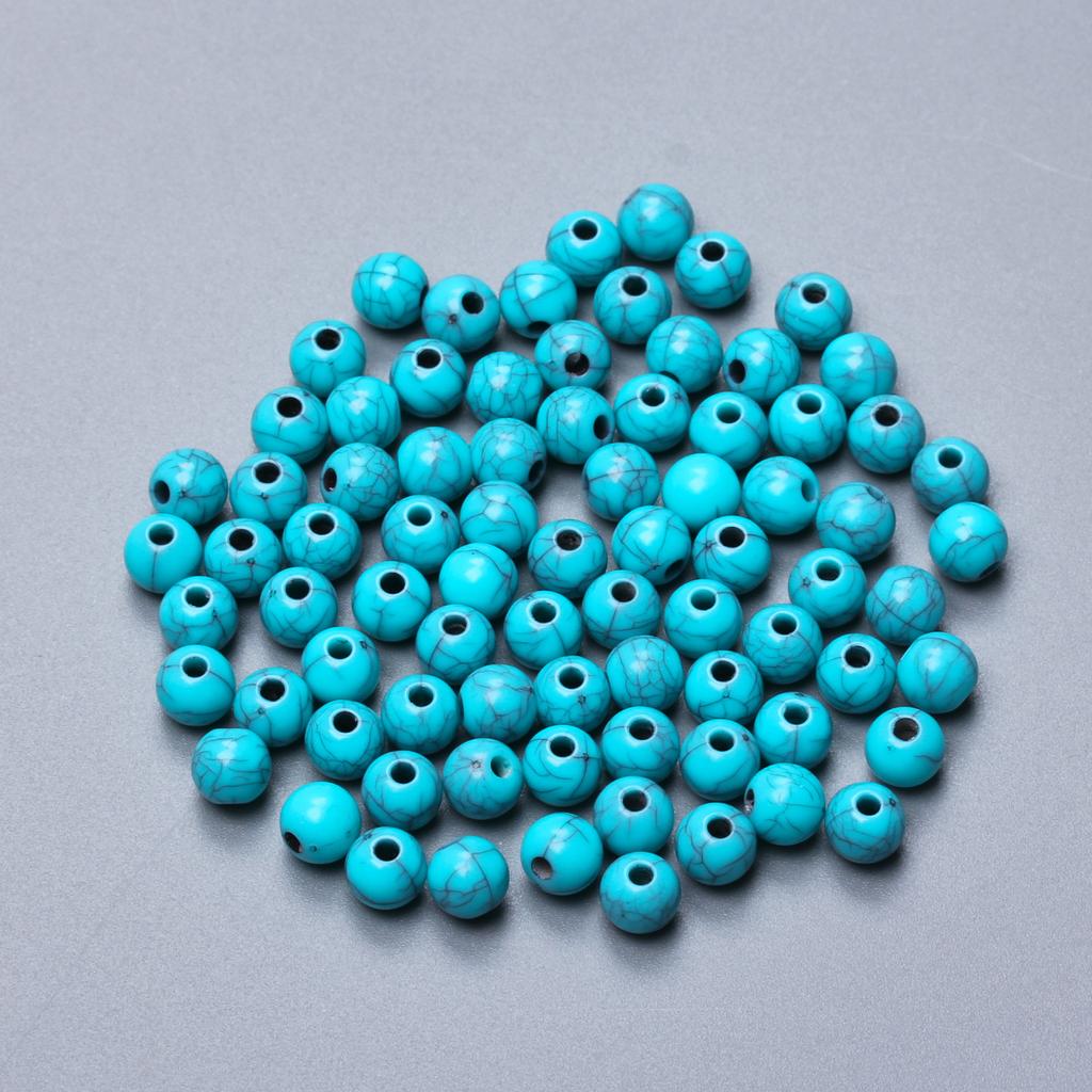 100-10 шт. 6-16 мм бусины из искусственного камня, имитирующие бирюзу, бусины для браслета «сделай сам», ожерелье ручной работы