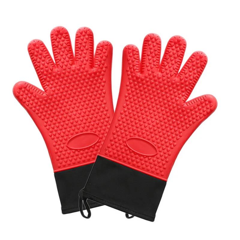 Double Layer Oven Gloves, Heat Resistant Mitts for Cooking Fireplace