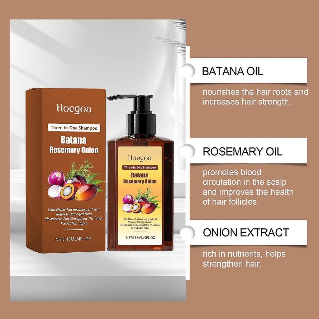 Hoegoa 3-In-1 Nourishing Hair Care Shampoo - Cleanses And Nourishes The Scalp, Moisturizes Hair, Smooth And Hair Care Shampoo