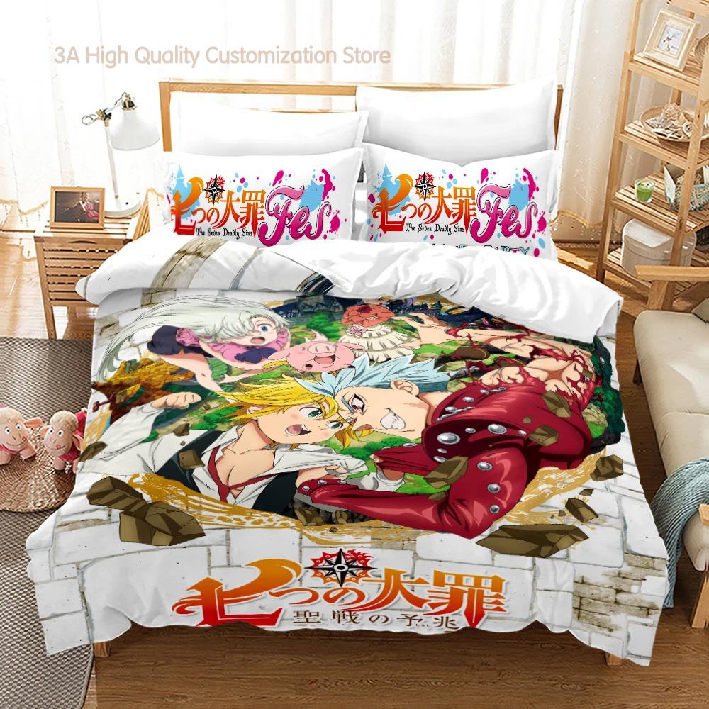 The Seven Deadly Sins Bedding Set Single Twin Full Queen King Size Anime Bed Set Aldult Boy Bedroom Duvetcover Sets 3D Print 014