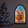 Christmas Hologram Mirror Light-up 3D Visual Effect Santa Claus Ornament USB Powered Holographic Xmas Tree Santa Decoration for Home Festive Decor