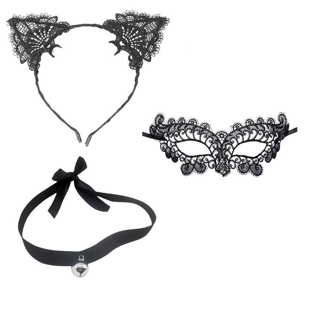 Ears Headband Cat Costume Set Lace Choker Cat Costume Accessories Party Accessories