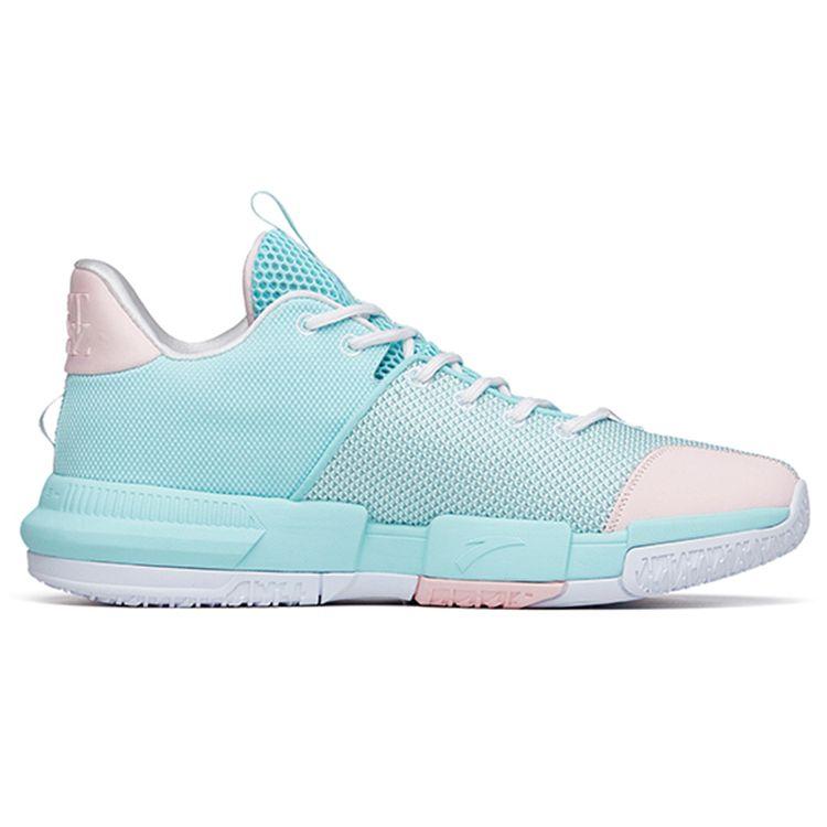 Anta Легкие кроссовки Crazy 1 TD с нескользящей подошвой, износостойкие, низкие, мужские, синие, розовые 112221618-3