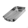 Roasting Pan Baking Mesh Tray Crisper Bakeware Stainless Steel Barbecue Non-stick