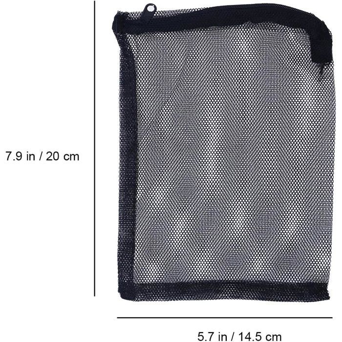 Sac filtre aquarium 15 x 20 cm en nylon – lot de 10 sacs à maille fine réutilisables (blanc et noir)