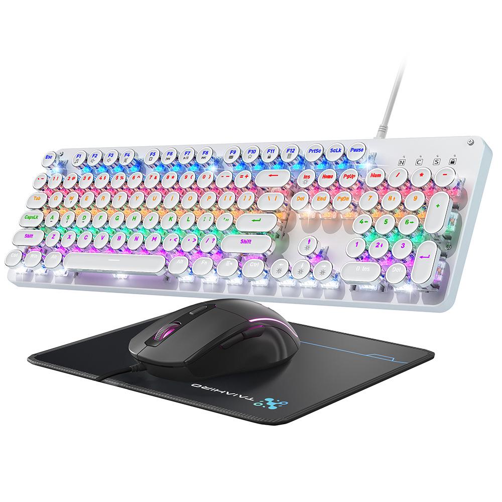 Механическая клавиатура с RGB-подсветкой и игровой набор мыши для офиса и игр