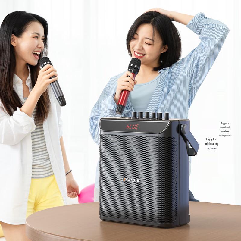 SANSUI Portable Outdoor Karaoke Bluetooth Speaker