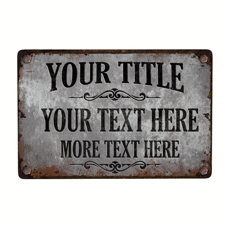 PC D Iron Sheet Painting Personalized Name Text Vintage Outdoor Metal Sign for Garden Yard Home Wall Decor