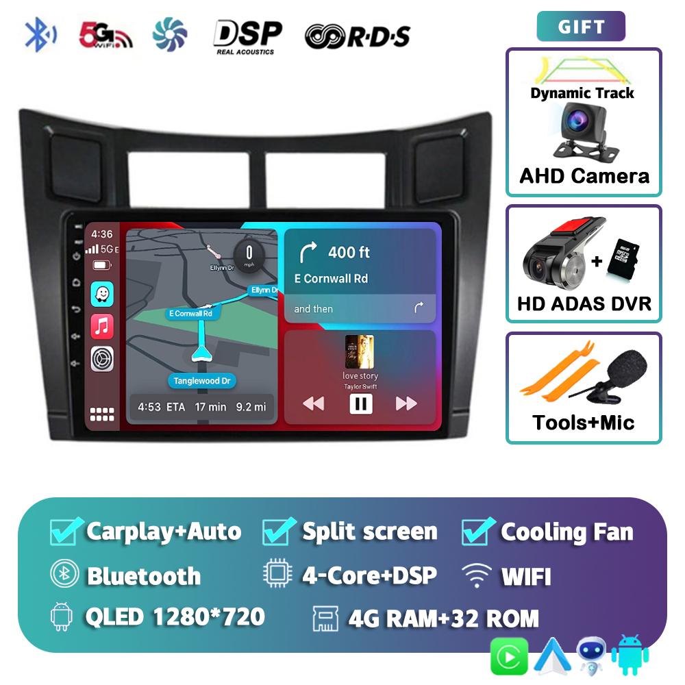 Android 14 Carplay для Toyota Yaris 2005 2006 2007 2008 2009 2010-2012 Автомобильный радиоприемник, мультимедийный проигрыватель, GPS, 2Din, стереосистема, DSP
