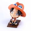 15CM Anime One Piece Sitting Portgas D Ace Cute Q Version Figure Plaything Gift Collection Action Figure Desktop Car Ornament PVC