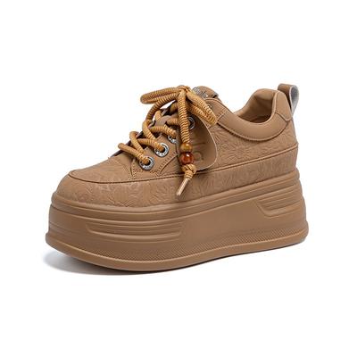 8см Синтетическая Натуральная Кожа Весенние Массивные Кроссовки Обувь Женские Боевые Осенние Теплые Зимние Ботильоны на Платформе Танкетке до Щиколотки