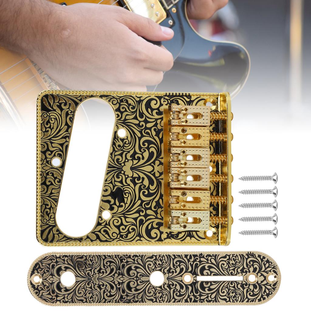 Резной узор Бридж для электрогитары 6 седел Хвостовик Аксессуары для электрогитары