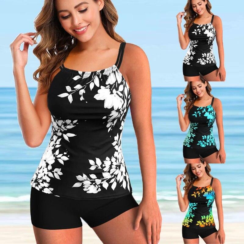 2024 Women Beachwear Swim Tankini Monokini Swimwear Bathing Suit Two Pieces Swimsuits Plus Size Printed Tankinis