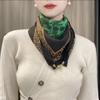 3PCS Simple Fashion Style Scarf, with Geometric Lines or Soft Gradual Change of Color As the Design Elements, with Exquisite Metal Fasteners