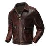 Air Force Flight Suit Genuine Leather Jacket Men 'S Top Layer Cowhide Retro Vintage Bomber Jacket Lapel Motorcycle Jacket