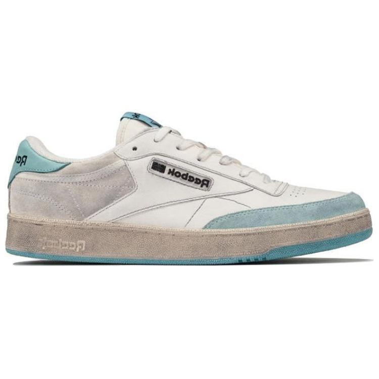 Reebok Club C белые светло-голубые потертые кроссовки унисекс RMIA011C99LEA005-0140