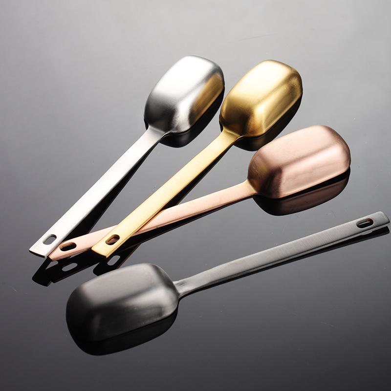 304 Stainless Steel Square Spoon Head Measuring Spoon 1 Teaspoon 15ml Titanium Plated Multi-color Baking Tool Seasoning Spoon