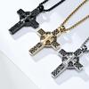 Celtic Titanium Steel Cross Necklace for Men Wearing European and American Style Pendant