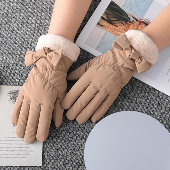 Большие женские варежки, плюшевые уличные перчатки с полными пальцами