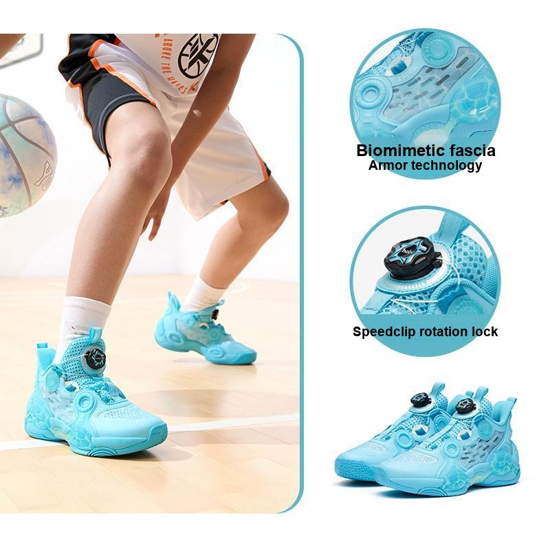 Anta Баскетбольные кроссовки Kids Asymmetric 2 простые, удобные, нескользящие, прочные, средней высоты, детские баскетбольные кроссовки Mercury-Blue 312321102H-5