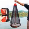 Foldable Fishing Net Bag Small Grid Fishing Gear New Mesh Drawstring Bag  Fishing Supply