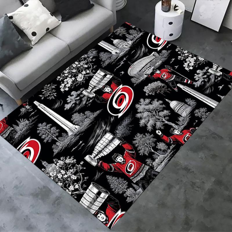 Carolina Hurricanes Logo Carpet Rug for Living Room Bedroom Home Sofa Decoration,Kids play Non-slip Floor Mat