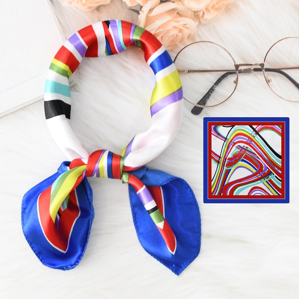 Новый модный высококачественный шелковый шарф квадратный шарф цепочка имитация шелка 50x50 маленький шарф для женщин