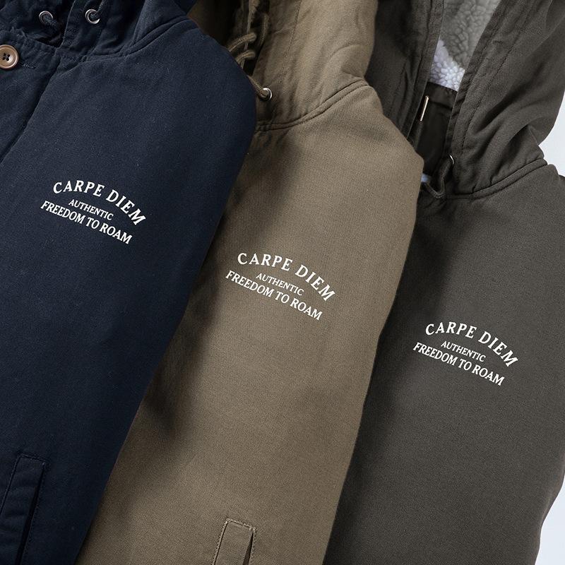 Winter Hooded Lamb Velvet Cotton Coat for Men, Thickened Velvet, Loose Cotton Jacket, Casual Youth Cotton Coat, Men's Trendy