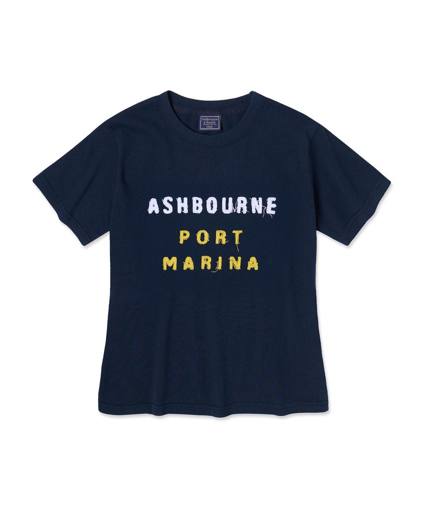 Aeswibon&Seumiseu [Женская] Футболка с коротким рукавом Port Marina Ash1012_Navy