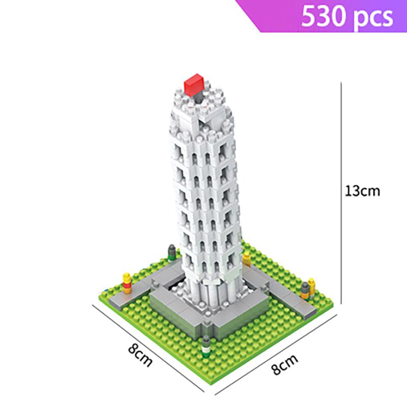 Micro Bricks Mini Architecture Sets Eiffel Tower Big Ben Rome Colosseo Model Building Diamond Blocks Pyramid Pisa Taj Mahal Kits
