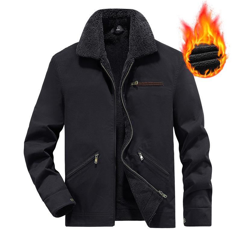 Men's Velvet Jacket, Pure Cotton Jacket, Velvet Thickening, Washed Work Clothes, Outdoor Lapel Men's Tops