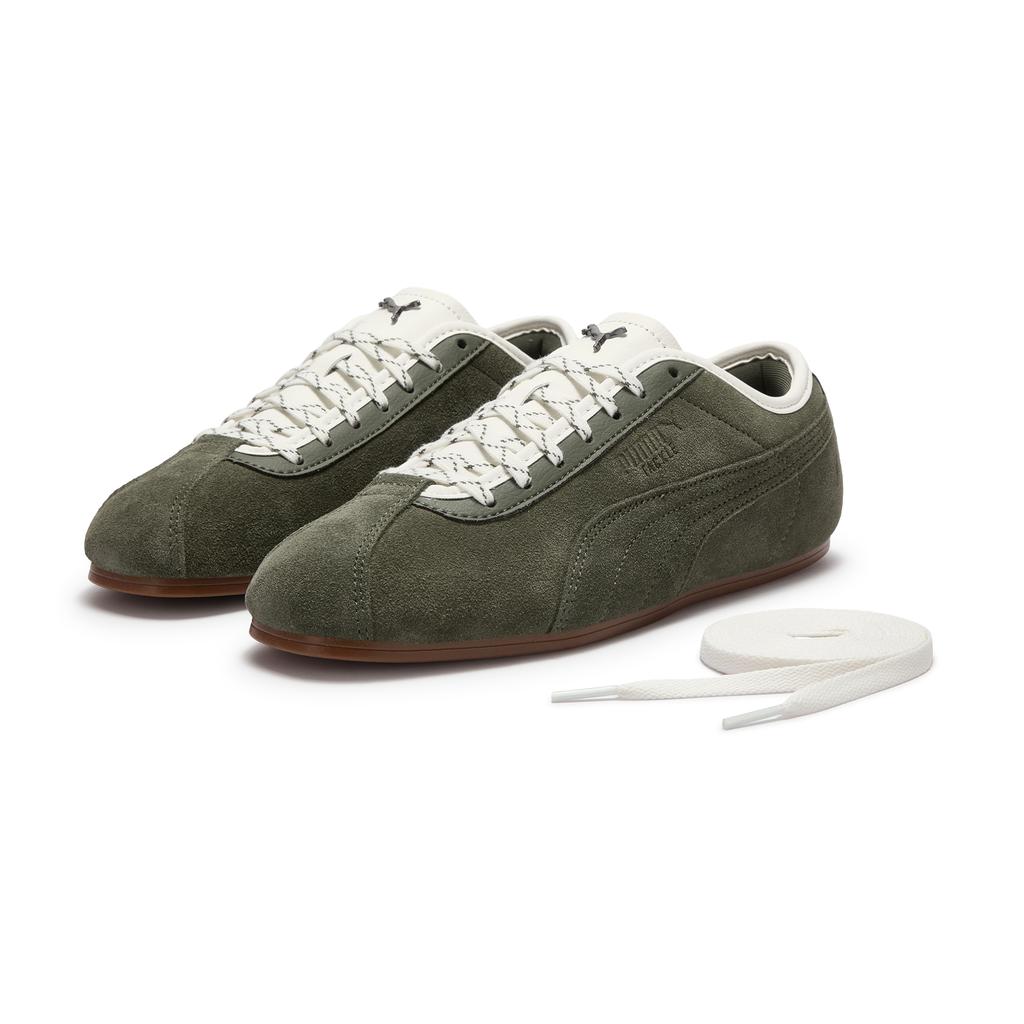 Puma Кроссовки Ретро Стиль Тисненый Логотип Цветные Вставки Круглый Носок Тонкая Подошва Удобные Мягкие Повседневные Обувь Унисекс Кроссовки Темно-Зеленый 410085-01