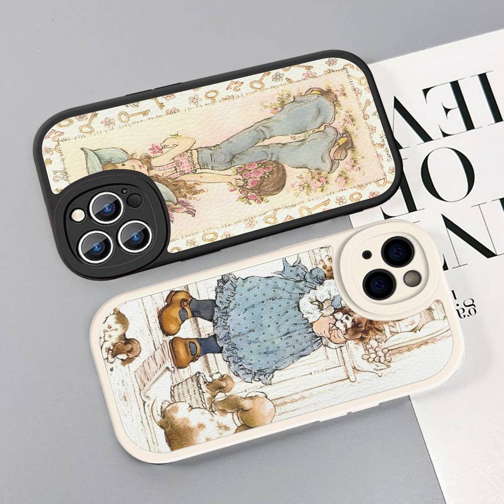 Sarah Kay Girls Cute For IPhone 16 15 14 16E 13 12 11 Pro Max Plus Phone Leather Case