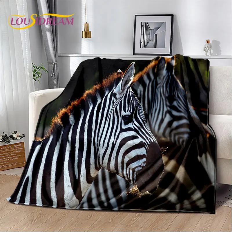 Wild Animal Zebra Soft Plush Blanket,Flannel Blanket Throw Blanket for Living Room Bedroom Bed Sofa Picnic Cover Bettdecke Kids