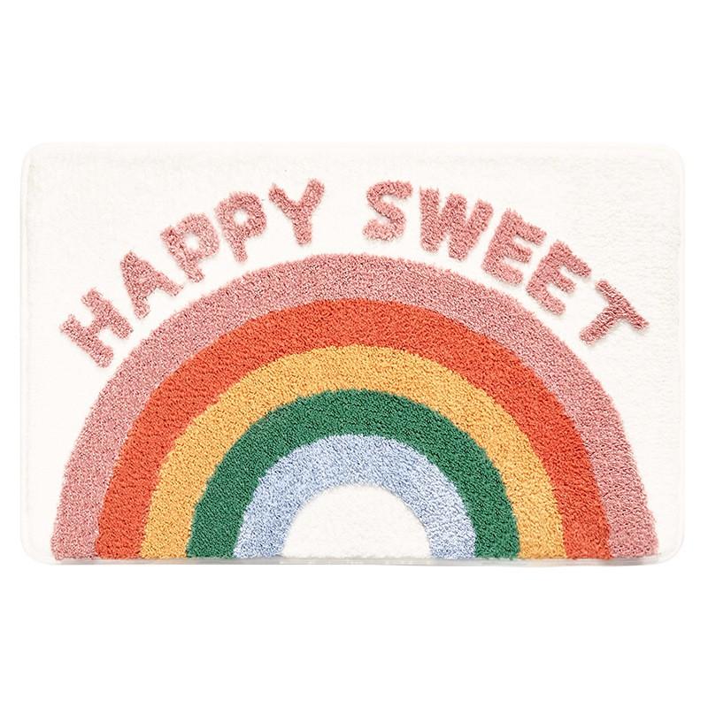 Cartoon Flocking Bath Mat Absorbent Non Slip Door Rug Bathroom Bedroom Entrance