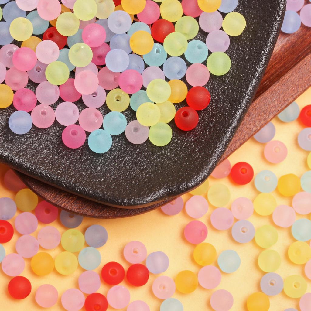 100 шт. 8 мм акриловые круглые матовые свободные бусины «сделай сам» для изготовления кулонов, ожерелий, браслетов, ювелирных изделий