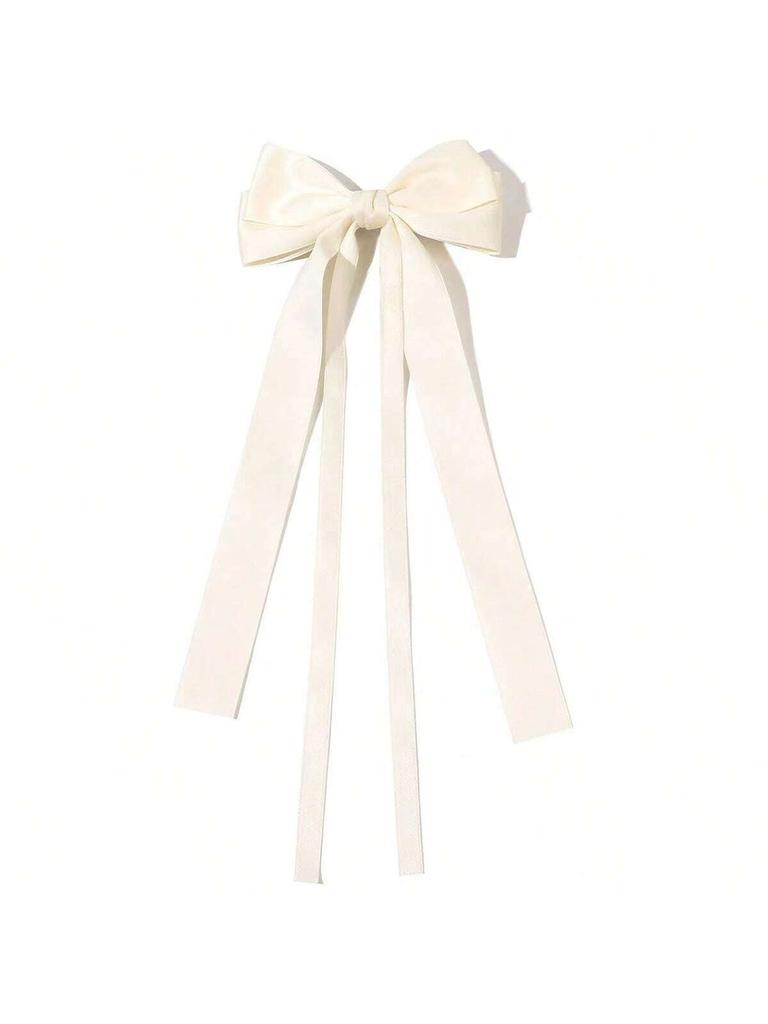 1pc Multi-color Cute Hair Clip, Bow Hair Clip, Long Tail Bow Hair Accessory, Large Ribbon Bow Satin Hair Clip