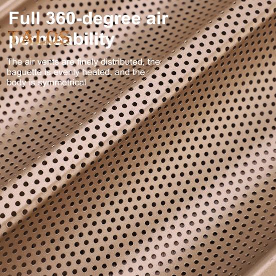 Форма для багета, антипригарная волнистая форма для багета, перфорированный противень для выпечки багета из итальянского хлеба на закваске