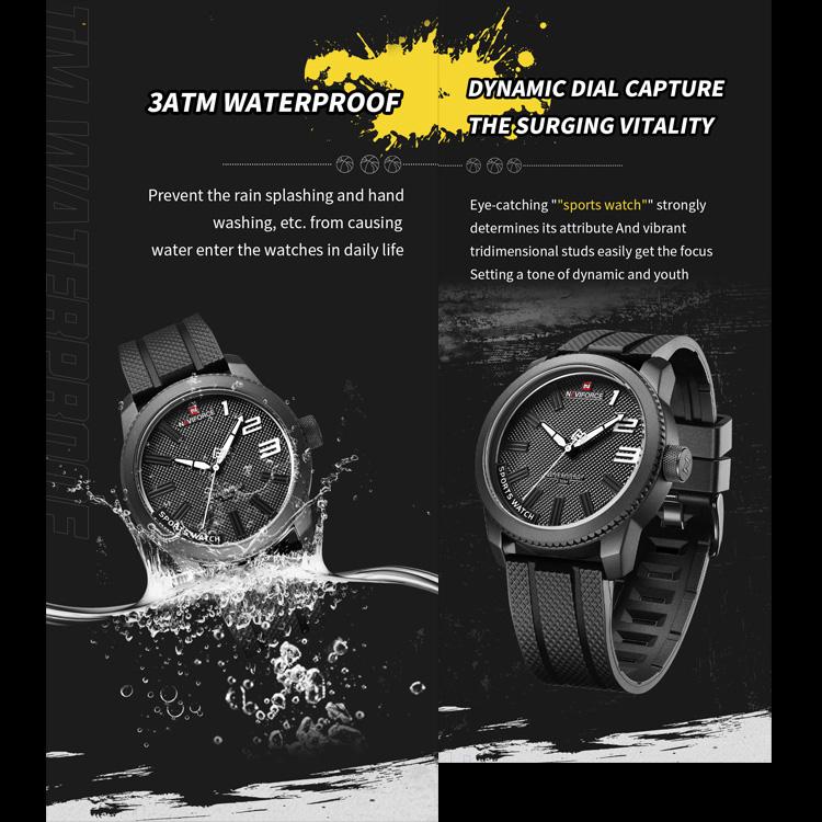 Naviforce Часы для мужчин оригинальные водонепроницаемые наручные часы с японским механизмом NF9202T