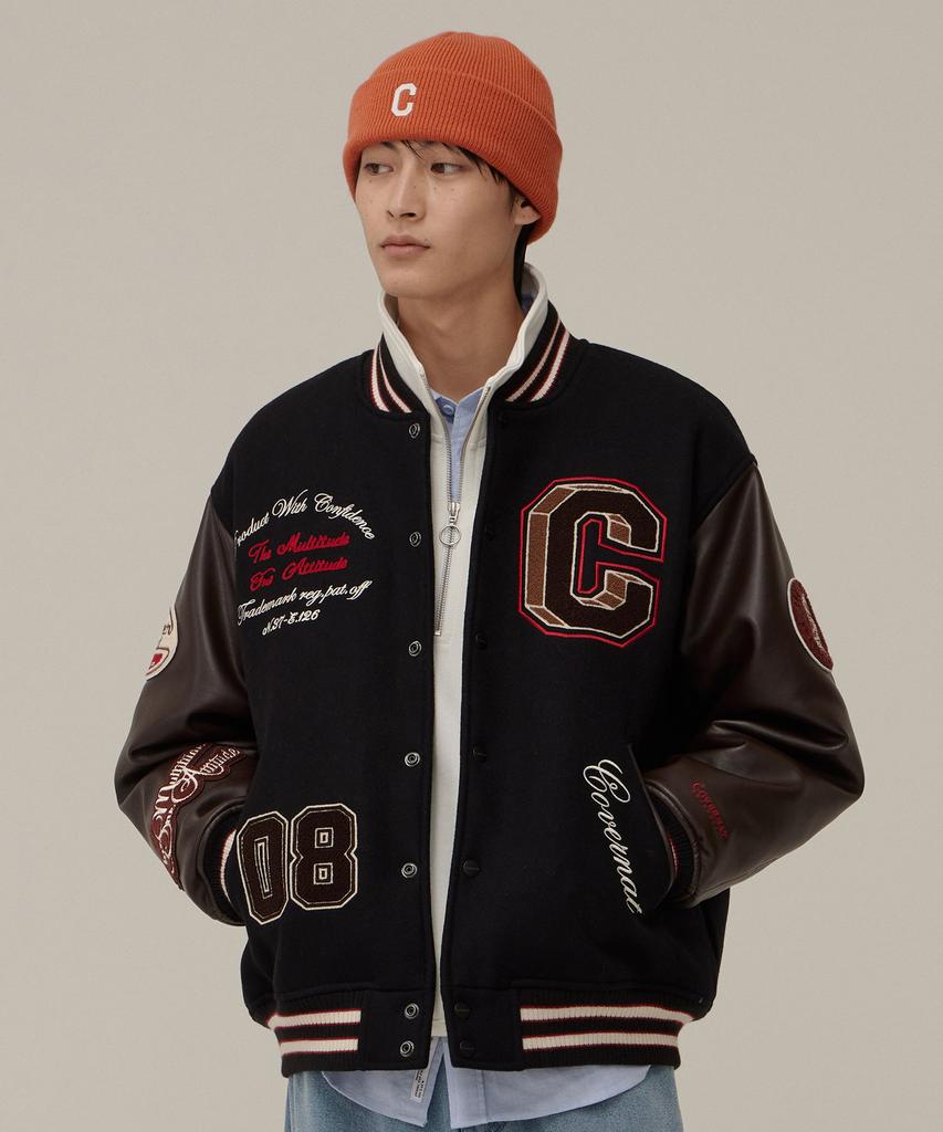 Covernat 24Fw College C Wool Varsity Black