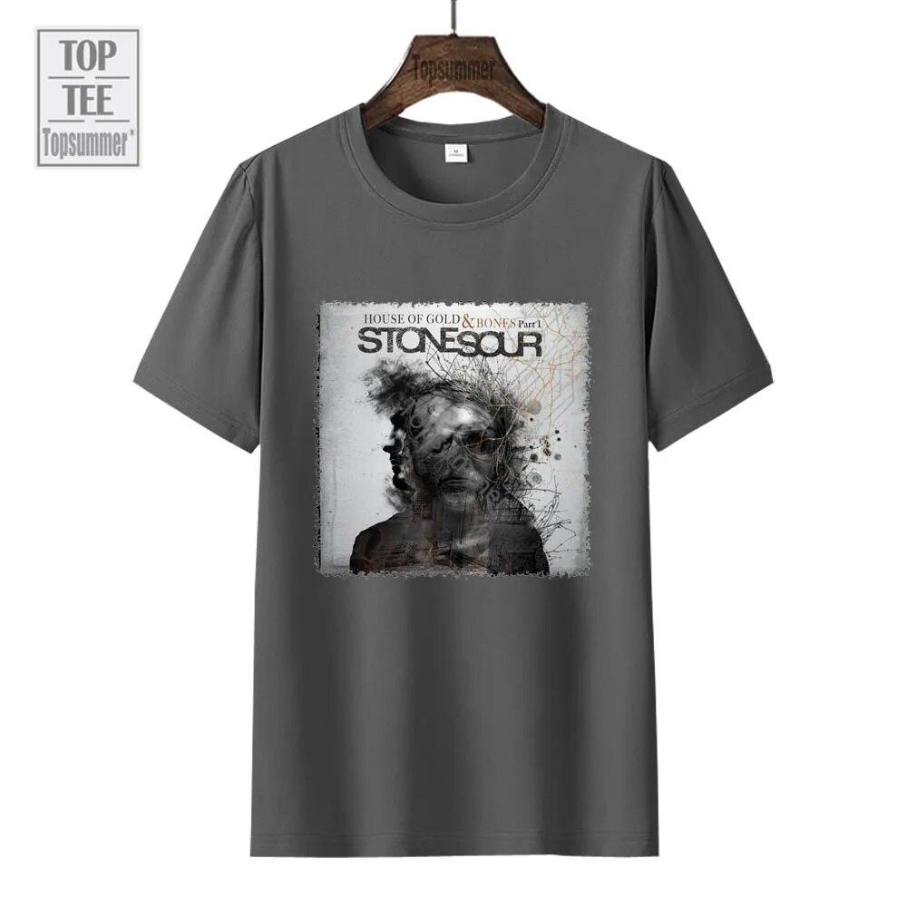 Дом золота и костей, штат Пт. Футболка с 1 альбомом Stone Sour Tour, уличная одежда, футболки с короткими рукавами 90-х годов, одежда с графическим принтом